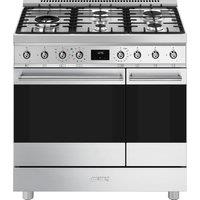 Smeg Symphony C92GPX2 90cm wide Dual Fuel Range Cooker with Gas Hob and Pyrolytic Cleaning - Stainless Steel - A / A Rated, Stainless Steel