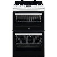 AEG CCX1530ACW Double Oven Electric Cooker with Ceramic Hob - White - A/A Rated, White