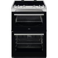 AEG CCX6501ACM 60cm Wide Double Oven Electric Cooker with Ceramic Hob - Stainless Steel - A Rated, Stainless Steel
