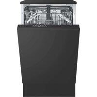 CDA CDI4121 Fully Integrated Slimline Dishwasher - Black Control Panel with Fixed Door Fixing Kit - E Rated, Black