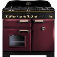 Rangemaster Classic Deluxe CDL100DFFCY/B 100cm Dual Fuel Range Cooker - Cranberry / Brass - A/A Rated, Red