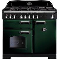 Rangemaster Classic Deluxe CDL100DFFRG/C 100cm Dual Fuel Range Cooker - Racing Green / Chrome - A/A Rated, Green
