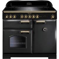 Rangemaster Classic Deluxe CDL100EICB/B 100cm Electric Range Cooker with Induction Hob - Charcoal Bl