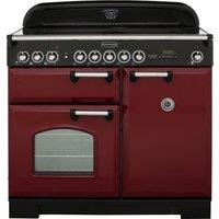 Rangemaster Classic Deluxe CDL100EICY/C 100cm Electric Range Cooker with Induction Hob - Cranberry / Chrome - A/A Rated, Red