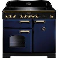 Rangemaster Classic Deluxe CDL100EIRB/B 100cm Electric Range Cooker with Induction Hob - Regal Blue / Brass - A/A Rated, Blue