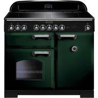 Rangemaster Classic Deluxe CDL100EIRG/C 100cm Electric Range Cooker with Induction Hob - Racing Green / Chrome - A/A Rated, Green