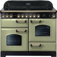 Rangemaster Classic Deluxe CDL110ECOG/B 110cm Electric Range Cooker with Ceramic Hob - Olive Green /