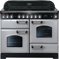 Rangemaster Classic Deluxe CDL110ECRP/C 110cm Electric Range Cooker with Ceramic Hob - Royal Pearl / Chrome - A/A Rated, Grey