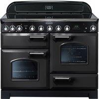 Rangemaster Classic Deluxe CDL110EICB/C 110cm Electric Range Cooker with Induction Hob - Charcoal Black / Chrome - A/A Rated, Black