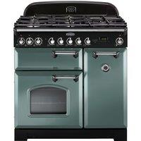 Rangemaster Classic Deluxe CDL90DFFMG/C 90cm Dual Fuel Range Cooker - Mineral Green / Chrome - A/A Rated, Green