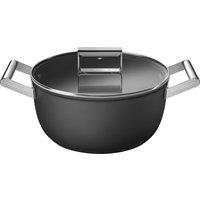 Smeg 50's Style 24 cm Non-stick Casserole Dish - Black, Black