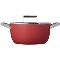 Smeg 50's Style Pan 24 cm Non-stick Casserole Dish - Red, Red
