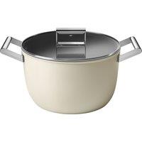 Smeg 50's Style 26 cm Non-stick Casserole Dish - Cream, Cream