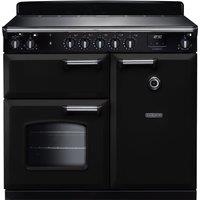 Rangemaster Classic CL100EIPGBL/CM1 100cm Electric Range Cooker with Induction Hob - Black / Chrome - A/A Rated, Black