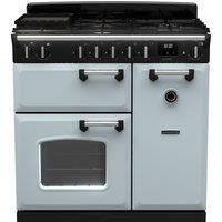 Rangemaster Classic CL90DFPMSB/CM1 90cm Dual Fuel Range Cooker - Misty Blue / Chrome - A Rated, Blue