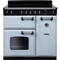Rangemaster Classic CL90EIPMSB/CM1 90cm Electric Range Cooker with Induction Hob - Misty Blue / Chrome - A Rated, Blue