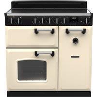 Rangemaster Classic CL90EIPPCR/CM1 90cm Electric Range Cooker with Induction Hob - Pale Cream / Chrome - A Rated, Cream