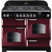 Rangemaster Classic CLA110DFFCY/C 110cm Dual Fuel Range Cooker - Cranberry / Chrome - A/A Rated, Red