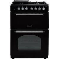 Rangemaster Classic 60 CLA60DFFBL/C 60cm Dual Fuel Cooker - Black / Chrome - A/A Rated, Black