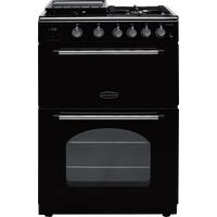 Rangemaster Classic 60 CLA60NGFBL/C Freestanding Gas Cooker with Full Width Electric Grill - Black /