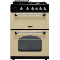 Rangemaster Classic 60 CLA60NGFCR/C 60cm Freestanding Gas Cooker with Full Width Electric Grill - Cream / Chrome - A+/A Rated, Cream