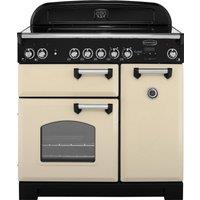 Rangemaster Classic CLA90ECCR/C 90cm Electric Range Cooker with Ceramic Hob - Cream / Chrome - A/A Rated, Cream