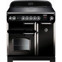 Rangemaster Classic CLA90EIBL/C 90cm Electric Range Cooker with Induction Hob - Black / Chrome - A/A Rated, Black