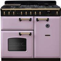 Rangemaster Classic Deluxe 100 Dual Fuel CLDL100DFPHTH/AB1 100cm Dual Fuel Range Cooker with Gas Hob - Heather / Chrome - A Rated, Purple