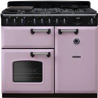 Rangemaster Classic Deluxe 100 Dual Fuel CLDL100DFPHTH/CM1 100cm Dual Fuel Range Cooker with Gas Hob - Heather / Chrome - A Rated, Purple