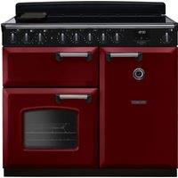 Rangemaster Classic Deluxe CLDL100EIPBOR/CM1 100cm Electric Range Cooker with Induction Hob - Bordeaux / Chrome - A/A Rated, Red