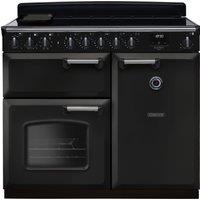 Rangemaster Classic Deluxe CLDL100EIPCBL/CM1 100cm Electric Range Cooker with Induction Hob - Charcoal Black / Chrome - A/A Rated, Black