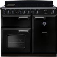 Rangemaster Classic Deluxe CLDL100EIPGBL/CM1 100cm Electric Range Cooker with Induction Hob - Black / Chrome - A/A Rated, Black