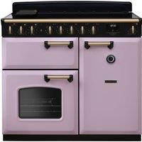 Rangemaster Classic Deluxe CLDL100EIPHTH/AB1 100cm Electric Range Cooker with Induction Hob - Heather / Antique Brass - A/A Rated, Purple