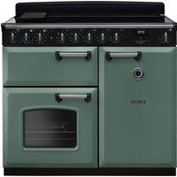 Rangemaster Classic Deluxe CLDL100EIPMGR/CM1 100cm Electric Range Cooker with Induction Hob - Mineral Green / Chrome - A/A Rated, Green