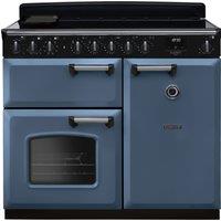 Rangemaster Classic Deluxe CLDL100EIPSTB/CM1 100cm Electric Range Cooker with Induction Hob - Stone Blue / Chrome - A/A Rated, Blue