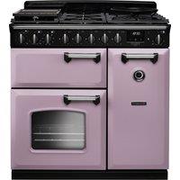 Rangemaster Classic Deluxe CLDL90DFPHTH/CM1 90cm Dual Fuel Range Cooker with Gas Hob - Heather / Chrome - A Rated, Purple