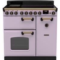 Rangemaster Classic Deluxe CLDL90EIPHTH/AB1 90cm Electric Range Cooker with Induction Hob - Heather / Antique Brass - A/A Rated, Purple