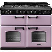 Rangemaster Classic Deluxe CLDLB110DFPHTH/CM1 110cm Dual Fuel Range Cooker with Gas Hob - Heather / Chrome - A Rated, Purple