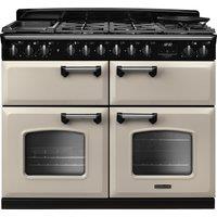 Rangemaster Classic Deluxe CLDLB110DFPPCR/CM1 110cm Dual Fuel Range Cooker with Gas Hob - Cream / Chrome - A Rated, Cream
