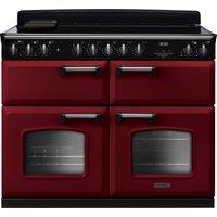 Rangemaster Classic Deluxe BC CLDLB110EIPBOR/CM1 110cm Electric Range Cooker with Induction Hob - Bordeaux / Chrome - A/A Rated, Red