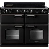 Rangemaster Classic Deluxe BC CLDLB110EIPCBL/CM1 110cm Electric Range Cooker with Induction Hob - Charcoal Black / Chrome - A/A Rated, Black