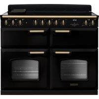 Rangemaster Classic Deluxe BC CLDLB110EIPGBL/AB1 110cm Electric Range Cooker with Induction Hob - Black / Antique Brass - A/A Rated, Black