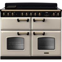 Rangemaster Classic Deluxe BC CLDLB110EIPPCR/AB1 110cm Electric Range Cooker with Induction Hob - Cream / Antique Brass - A/A Rated, Cream