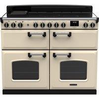 Rangemaster Classic Deluxe BC CLDLB110EIPPCR/CM1 110cm Electric Range Cooker with Induction Hob - Cream / Chrome - A/A Rated, Cream