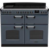 Rangemaster Classic Deluxe BC CLDLB110EIPSTB/CM1 110cm Electric Range Cooker with Induction Hob - Stone Blue / Chrome - A/A Rated, Blue