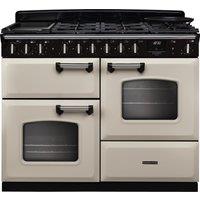 Rangemaster Classic Deluxe 110 CLDLO110DFPPCR/CM1 110cm Dual Fuel Range Cooker with Gas Hob - Cream / Chrome - A Rated, Cream