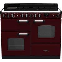 Rangemaster Classic Deluxe OC CLDLO110EIPBOR/CM1 110cm Electric Range Cooker with Induction Hob - Bordeaux / Chrome - A/A Rated, Red