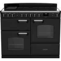 Rangemaster Classic Deluxe OC CLDLO110EIPCBL/CM1 110cm Electric Range Cooker with Induction Hob - Charcoal Black / Chrome - A/A Rated, Black