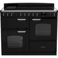 Rangemaster Classic Deluxe OC CLDLO110EIPGBL/CM1 110cm Electric Range Cooker with Induction Hob - Black / Chrome - A/A Rated, Black