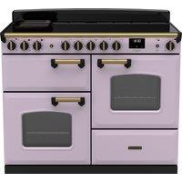 Rangemaster Classic Deluxe OC CLDLO110EIPHTH/AB1 110cm Electric Range Cooker with Induction Hob - Heather / Antique Brass - A/A Rated, Purple